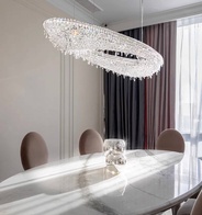 Люстра подвесная, серебро, хрусталь, ZOE 180*91*28 металл, G9.