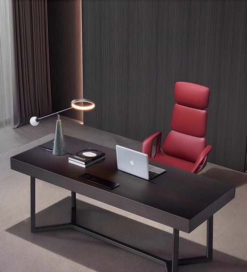 Офисное кресло, бордово-красный кожа, современное, универсальное