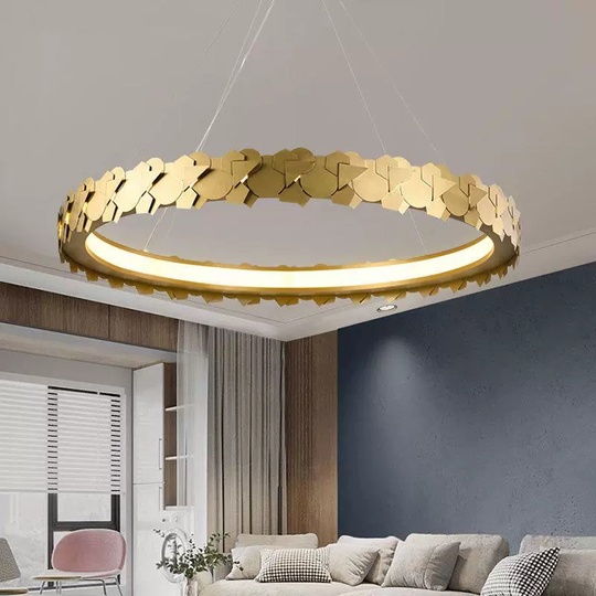 Светильник подвесной медный Elysperia, металл, трос 150 см, 100*11 см, LED