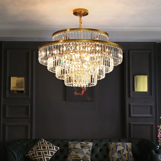 Люстра подвесная, золотой, стекло, AYAL 100*55, металл, E14.