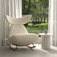 Кресло-качалка белое IMOLA из ворсовой ткани