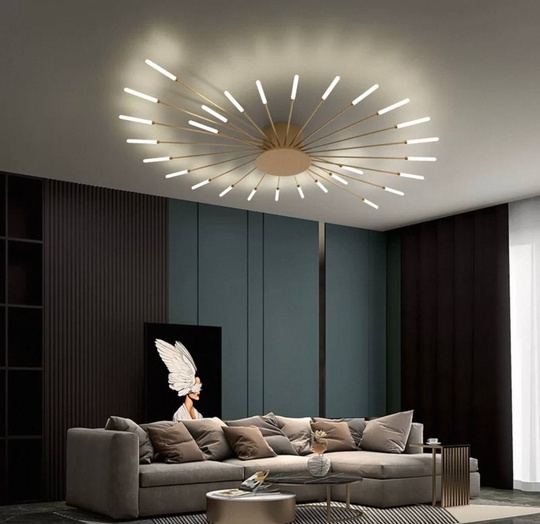 Люстра золотая Eltora, металл, 80*7 см, светодиодная, LED