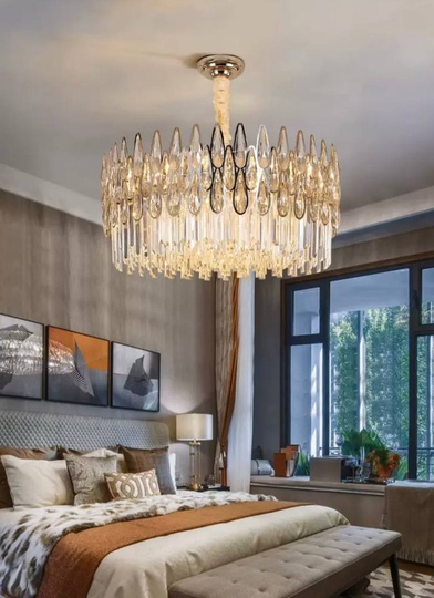 Подвесной светильник ADALET 80*27, золотой, стекло, металл,  Е14.