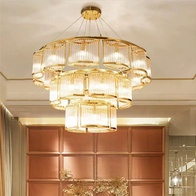 Люстра подвесная, золотой, стекло, AYDAN 40+70+100, металл, E14.