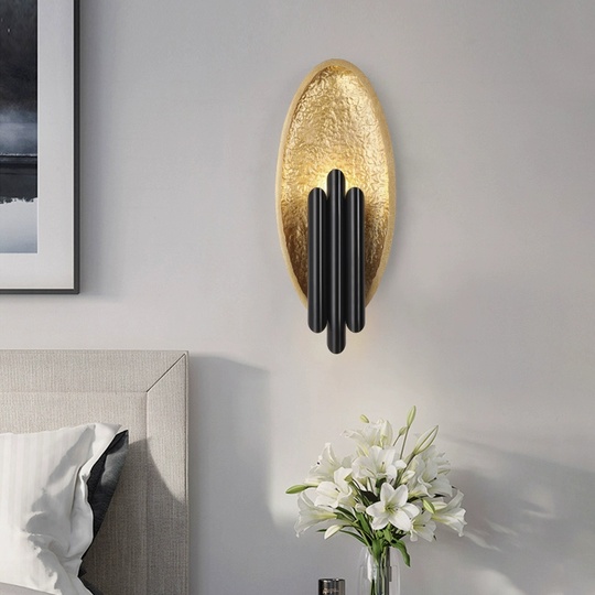 Настенный светильник, Бра, MALCOLM 17*45, золотая фольга, металл, G9.