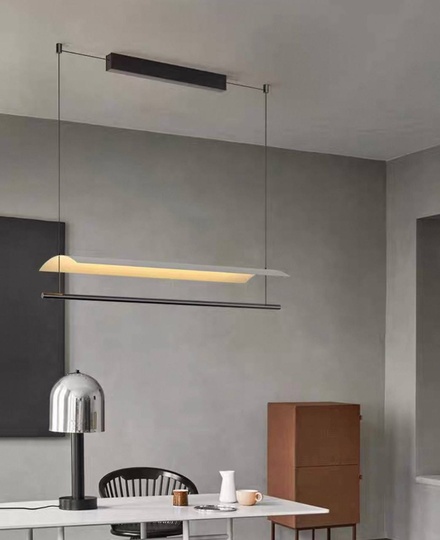 Люстра черная, белая Elystrin, металл, 99*13 см, светодиодная, LED