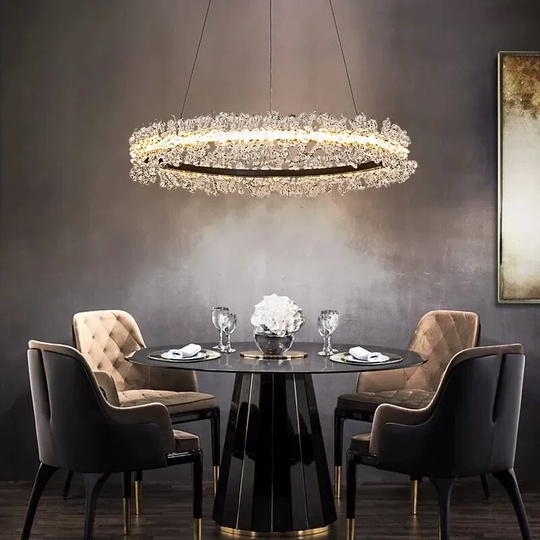 Люстра подвесная, черный, кристалл, WISE 60*120, металл, LED.