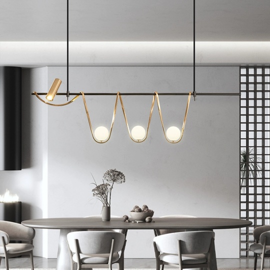 Люстра черная, бронза Elydran, металл, 180*40 см, стекло молочное, G9, GU10