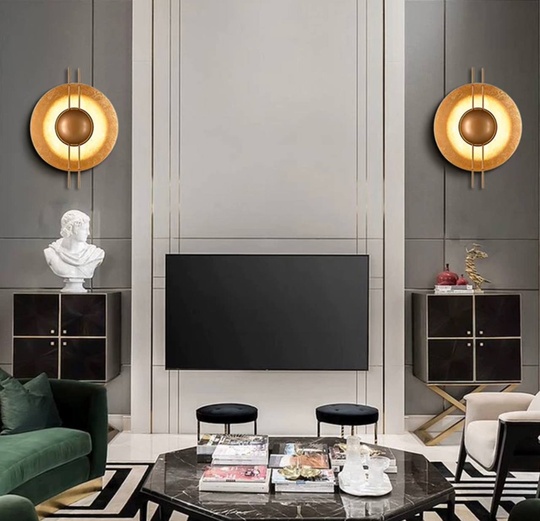 Настенный светильник DOUGLAS 35*48, золотая фольга, металл, LED.