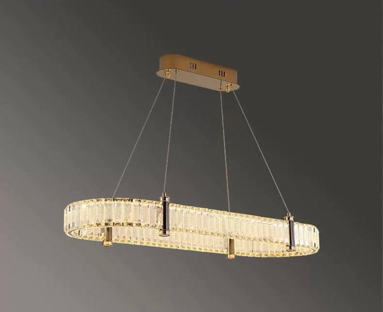 Люстра подвесная CAKIR 90*150 золотой, хрусталь, металл, LED.