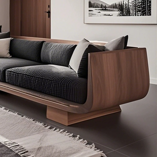 Прямой диван Bridget темный орех, ткань, 220*75*75 см