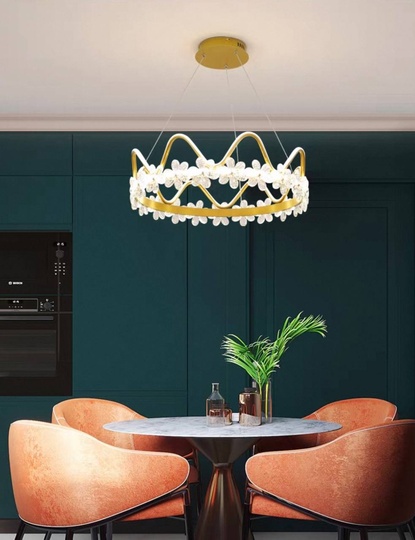 Люстра подвесная, золото, хрусталь, NOAH 40*20, металл, LED