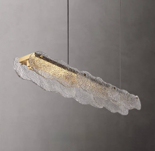 Светильник подвесной бронзовый Alephoid, металл, стекло, трос 150 см, 100*13 см, Е14