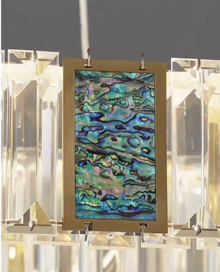 Люстра подвесная CEREN 60*150 золотой, хрусталь, металл, LED.