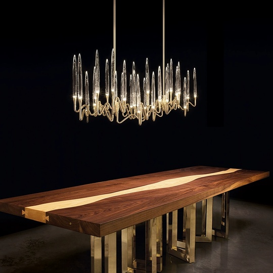 Светильник подвесной медый Elentrix, металл, трос 100 см, 80*45 см, G4