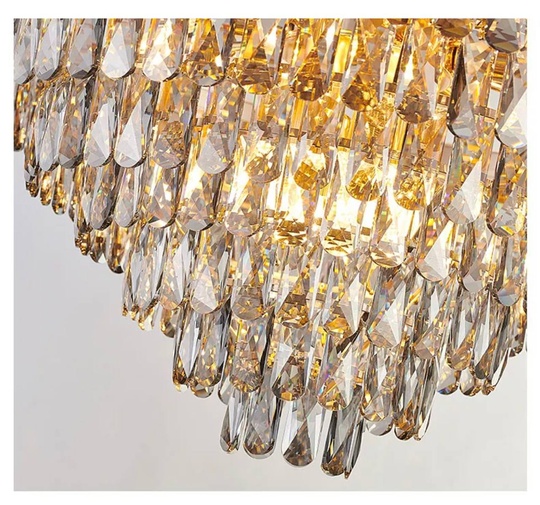 Люстра подвесная ALA 50*30 золото, кристалл, металл, Е14.