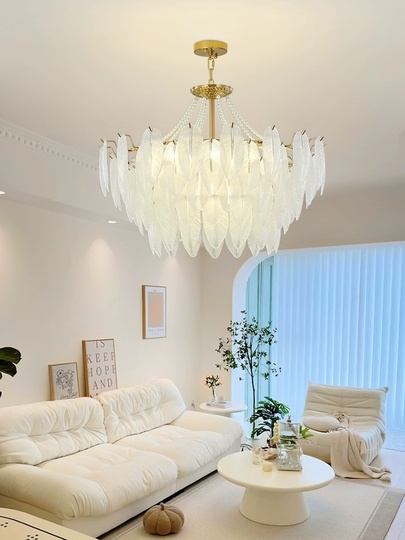 Люстра подвесная EZGI 50*40 золото, стекло, металл, Е14.