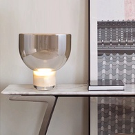 Настольная лампа, янтарная, MOMENT, 32*33, стекло