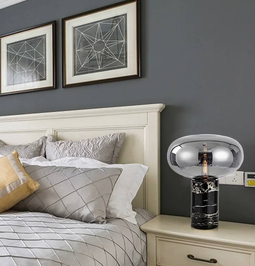 Настольная лампа ODA 23*25, дымчатый, камень