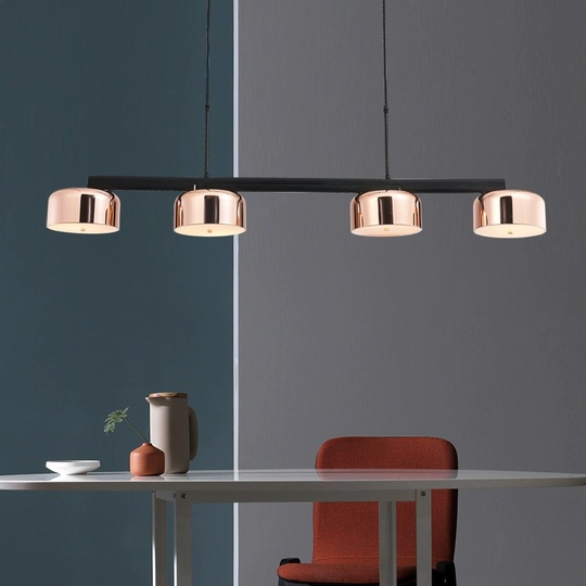 Люстра черная Zyntravo, металл, ПММА розовое золото, 139*10 см, Е27