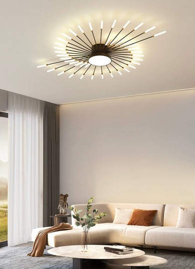 Люстра черная Aviorda, металл, 80*7 см, светодиодная, LED