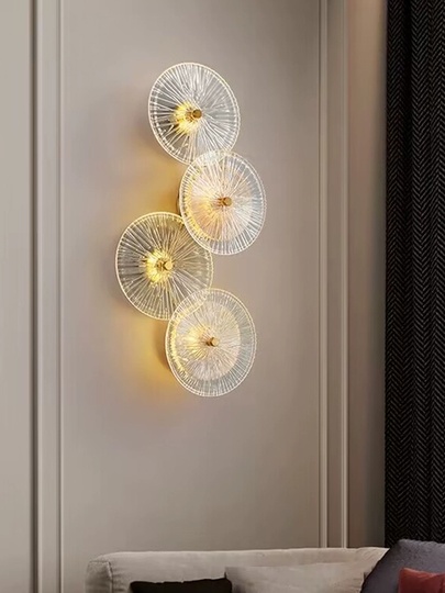 Настенный светильник NORM, Бра, 30*62, янтарный, стекло, металл, LED.