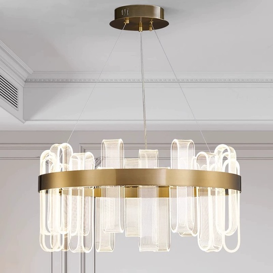 Светильник подвесной медный Evolqua, металл, трос 120 см, 80*30 см, LED