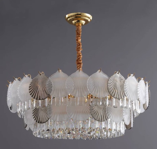 Люстра подвесная ERKE 80*28 золото, стекло, металл, Е14.