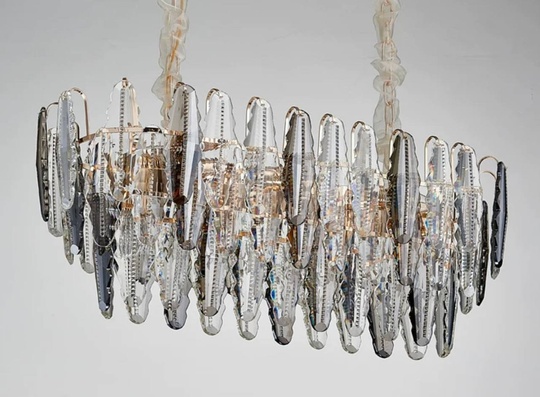 Люстра подвесная BEREN 100*37 дымчатый, стекло, металл, Е14.