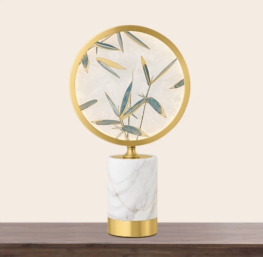 Настольная лампа ITARO 30*46, античная бронза, мрамор, медь.