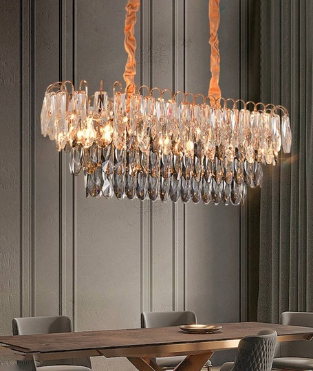 Люстра подвесная ERGE 100*30 дымчатый, стекло, металл, Е14.