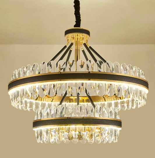 Люстра подвесная BIHTER 60*38 золото, кристалл, металл, LED.