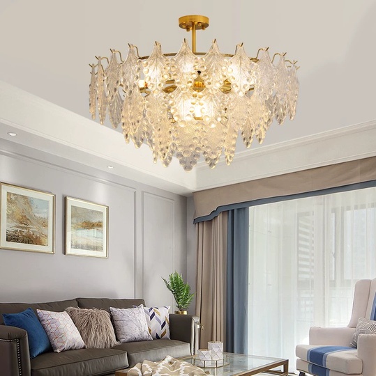 Люстра подвесная, медный, стекло, AYSUN 70*37, металл, E14.