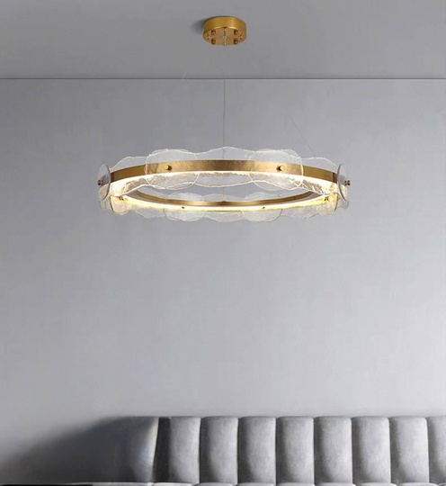 Светильник подвесной бронзовый Elviku, металл, трос 150 см, 80*13 см, LED