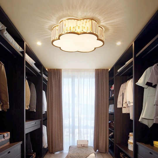 Потолочный светильник, золото, кристалл, ARLENA 40*15 металл, E27.