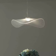 Люстра подвесная, серебро, ПММА, BENWICK 40*20, металл, LED.