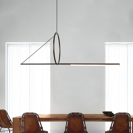 Люстра черная Glare, металл, 120*45 см, светодиодная, LED