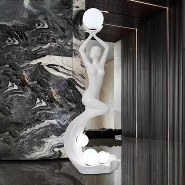 Торшер белый Elevique, 75*42*200 см, LED, E27*4, смола, стекловолокно, 24 Вт