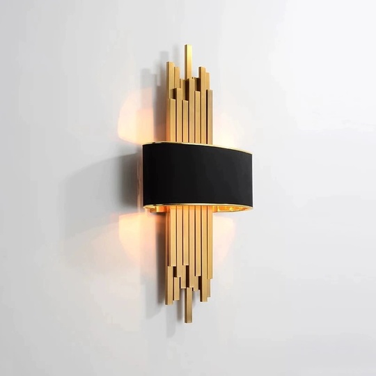 Настенный светильник черно-золотой KOLTER, Бра, 30*55, металл, Е14.