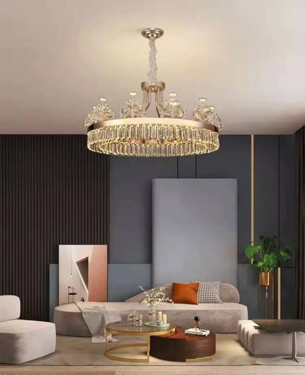 Подвесной светильник OSMAN 50*35, золотой, кристалл, металл,  LED.