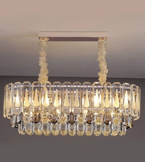 Люстра подвесная BEGUM 100*28 золото, стекло, металл, Е14.