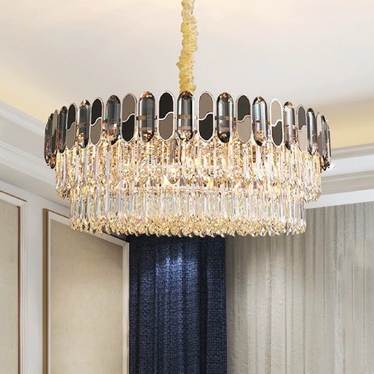 Люстра подвесная, дымчатый, медный, стекло, AYHAN 100*35, металл, E14.