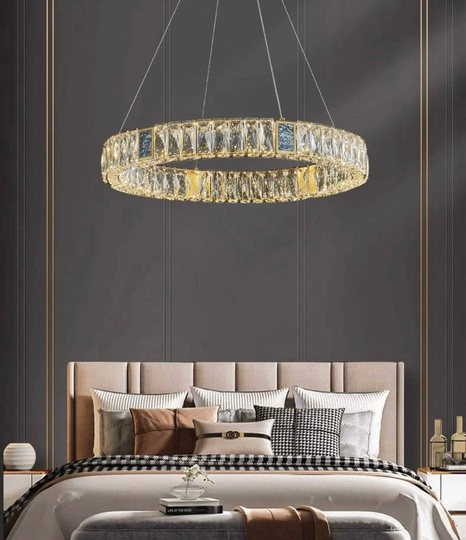 Люстра подвесная CEREN 20*150 золотой, хрусталь, металл, LED.