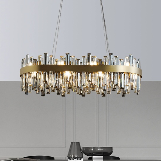 Люстра подвесная, медный, кристалл, CHIC 80*25, металл, E14.