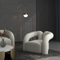 Кресло белое мягкое с банкеткой для ног - EDDY, 1 шт., 82х63х73 см