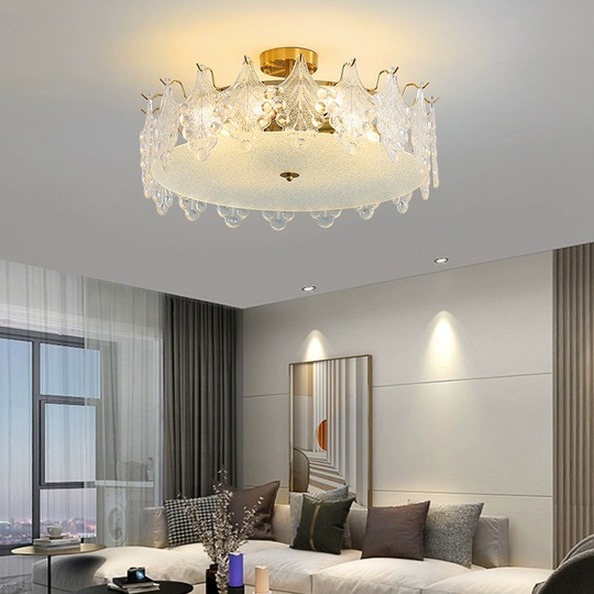 Люстра подвесная, медный, стекло, ANEMONE 60*20, металл, E14.