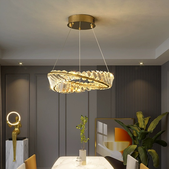 Люстра подвесная, золотой, кристалл, GLAMOROUS 60*10, металл, LED.