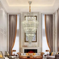 Люстра подвесная, золото, кристалл, VULCAN 150*250 металл, E14.