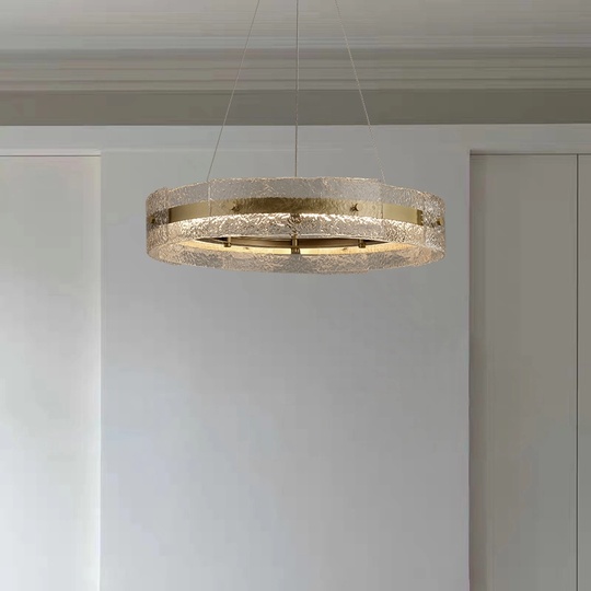 Светильник подвесной бронзовый Aelvaric, металл, стекло, трос 150 см, 50*13 см, LED