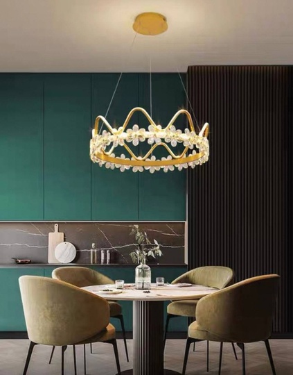 Люстра подвесная, золото, хрусталь, NOAH 40*20, металл, LED